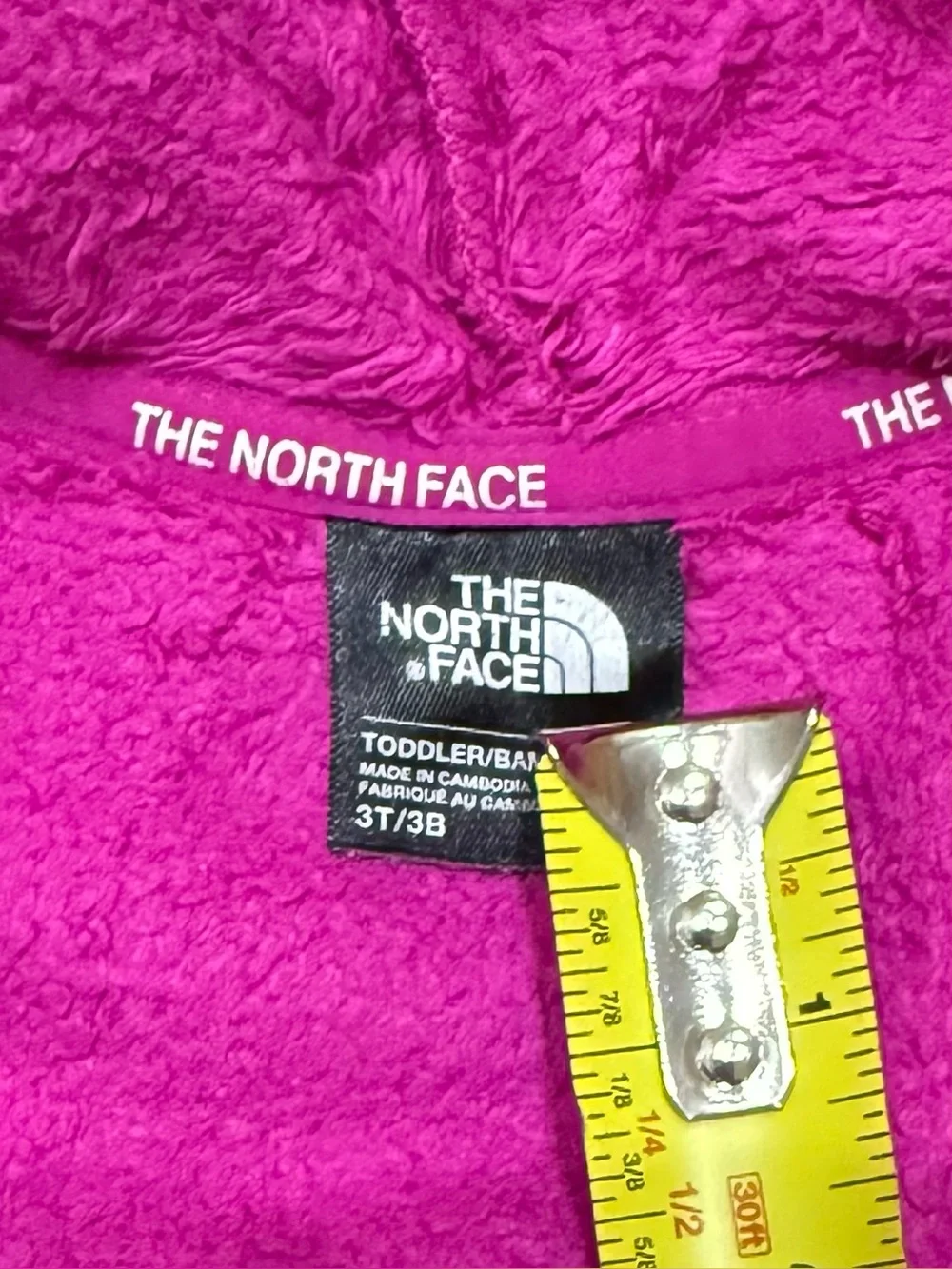 The North Face Oso Fleece Hooded Jacket Girls Size 3T Fuchsia Pink Orange